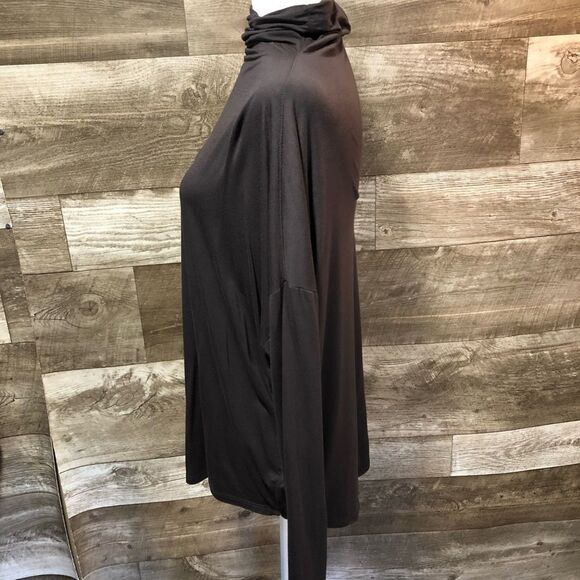 joan vass brown Dolan sleeve mock neck - L - Picture 2 of 8